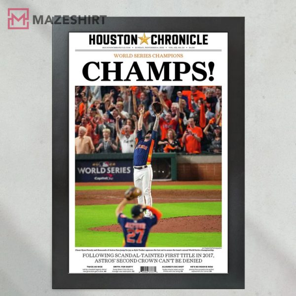 Houston Astros “Champs” Front Page Newspaper Best Poster